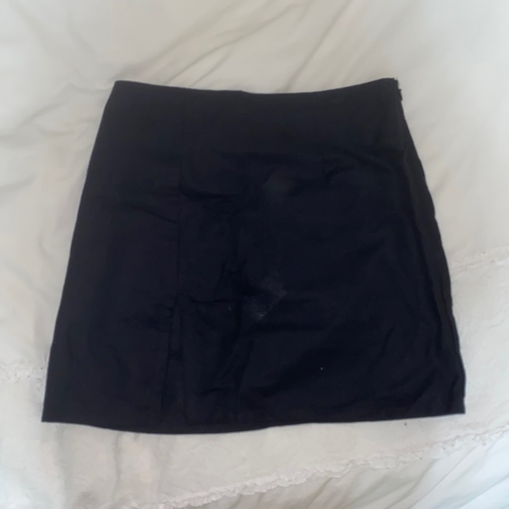 Princess Polly Black Mini Skirt with Slit